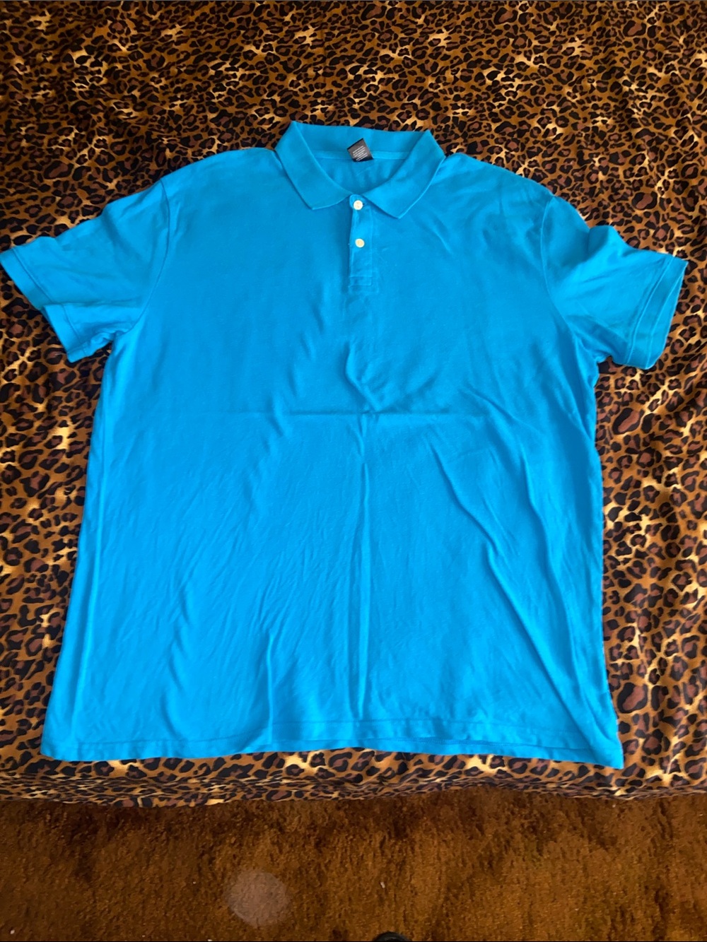 100% Cotton City Streets Men's Polo Shirt in Bright Turquoise
